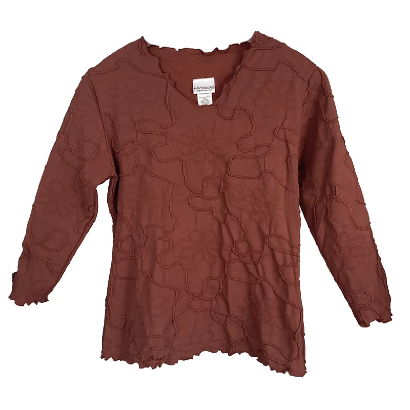 women's tops for those who want to stay on top of the latest fashion trends and wear pieces that are both stylish and on-trendFired Brick Conduit Surreal Textured Top