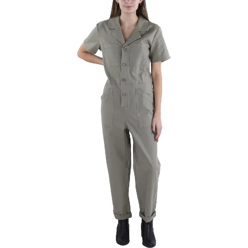 women's jumpsuits for dancingZ Supply Womens Stevie Cuffed Pockets Jumpsuit