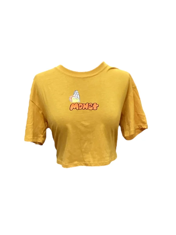 women's T-shirts with sustainable productionYellow Top Short Sleeve Monet, Size M