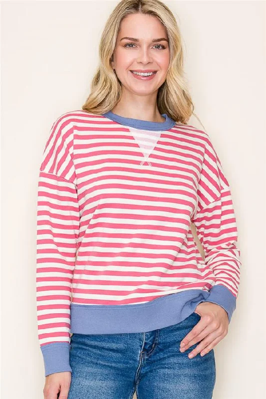 women's tops for casual FridaysFeeling New Striped Pullovers - 2 Colors!