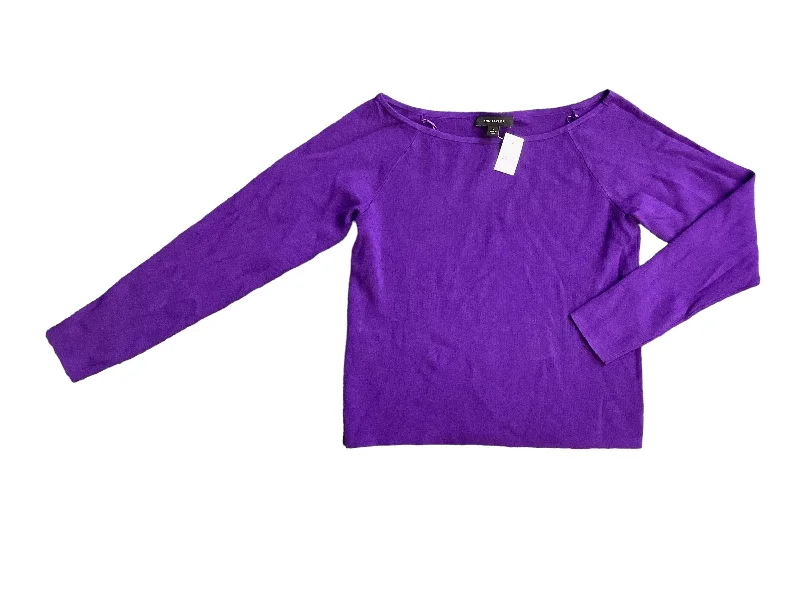 women's long sleeve tops with quilted designsTop Long Sleeve By Ann Taylor In Purple, Size: L