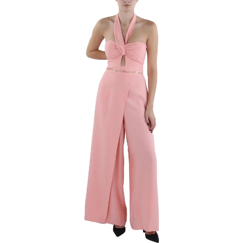 women's jumpsuits for summerBCBGMAXAZRIA Womens Halter Surplice Jumpsuit