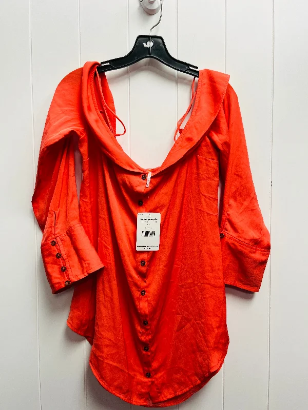 women's long sleeve tops made of woolTop Long Sleeve By Free People In Coral, Size: M