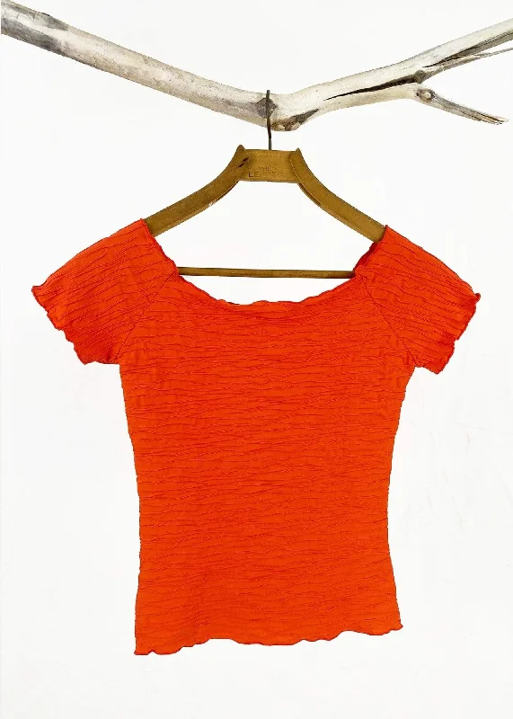 breathable women's tops for summerPureed Pumpkin Crinkle Brazilian Textured Ballet Top