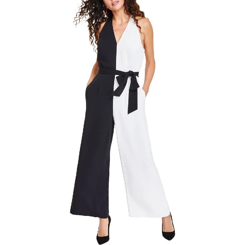 women's jumpsuits for sustainable fashionINC Womens Belted One Shoulder Jumpsuit