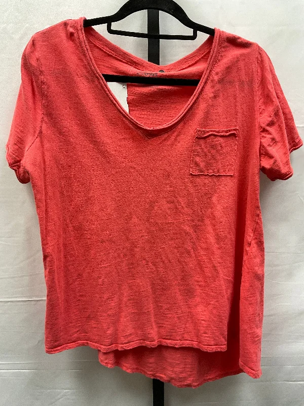 women's T-shirts for travelCoral Top Short Sleeve Basic Lane Bryant, Size Xl