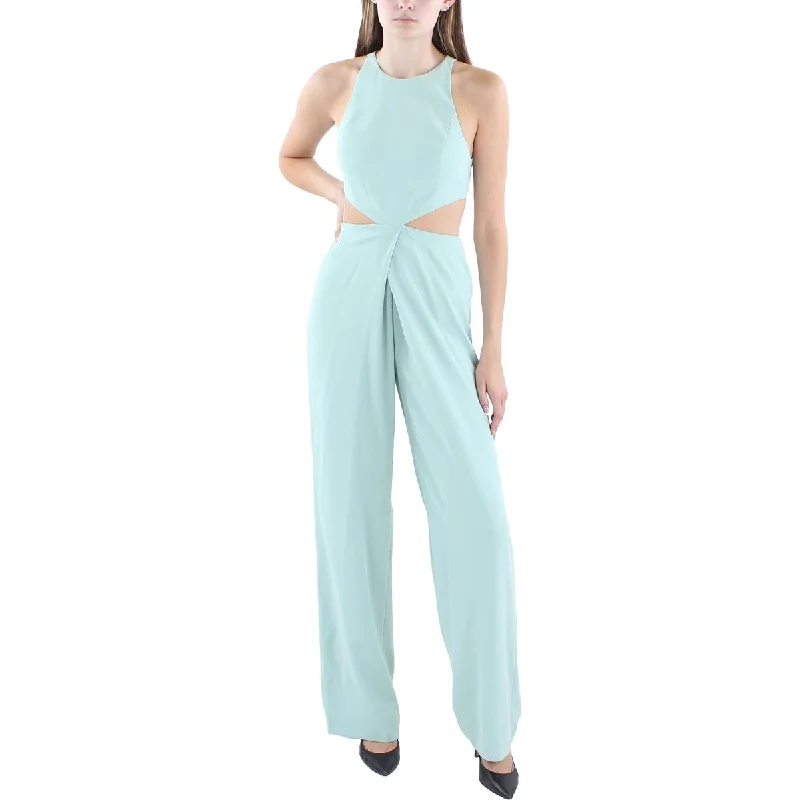 women's jumpsuits for pear-shaped bodiesAlice and Olivia Womens Cut-Out  Jumpsuit