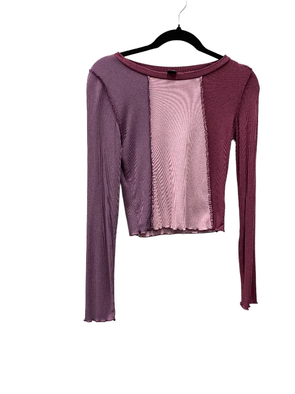 women's long sleeve tops for gym workoutsTop Long Sleeve By Wild Fable In Purple, Size: Xs