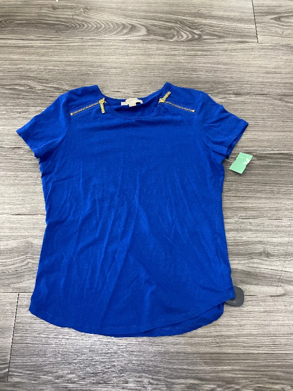 women's T-shirts for casual FridaysBlue Top Short Sleeve Michael Kors, Size L