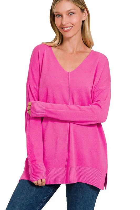 women's tops made from cottonSoft Front Seam V-Neck Pullovers - 2 Colors!