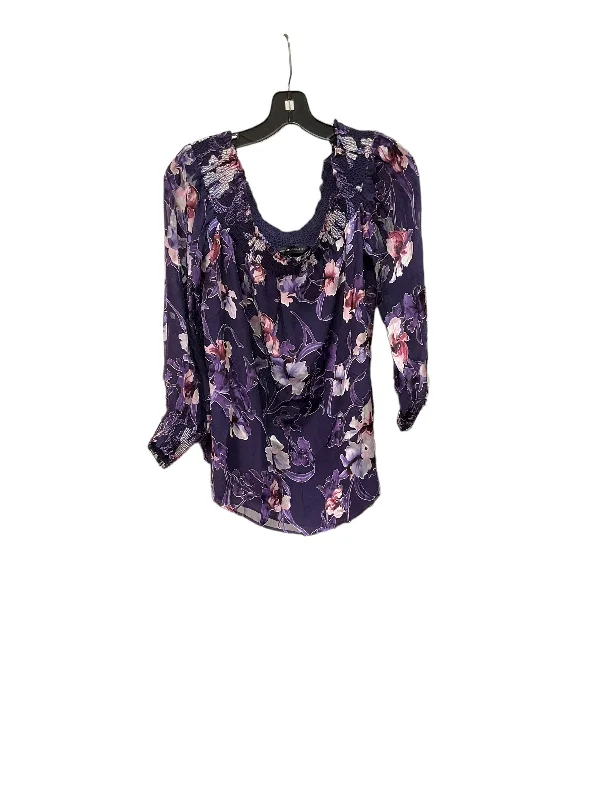 women's long sleeve tops with lace detailsTop Long Sleeve By White House Black Market In Purple, Size: L