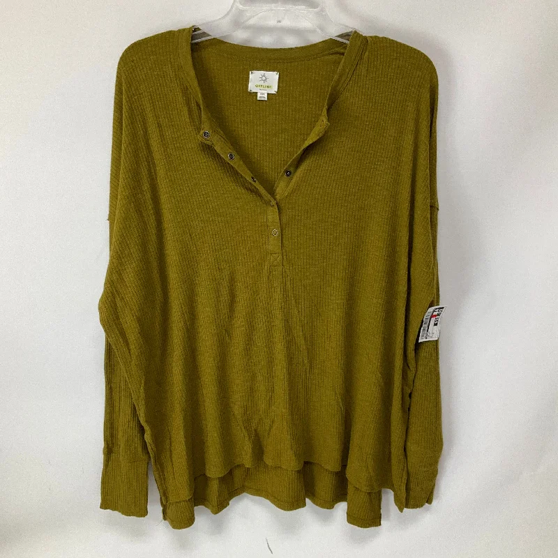 women's long sleeve tops with plus-size optionsTop Long Sleeve By Aerie In Olive, Size: M