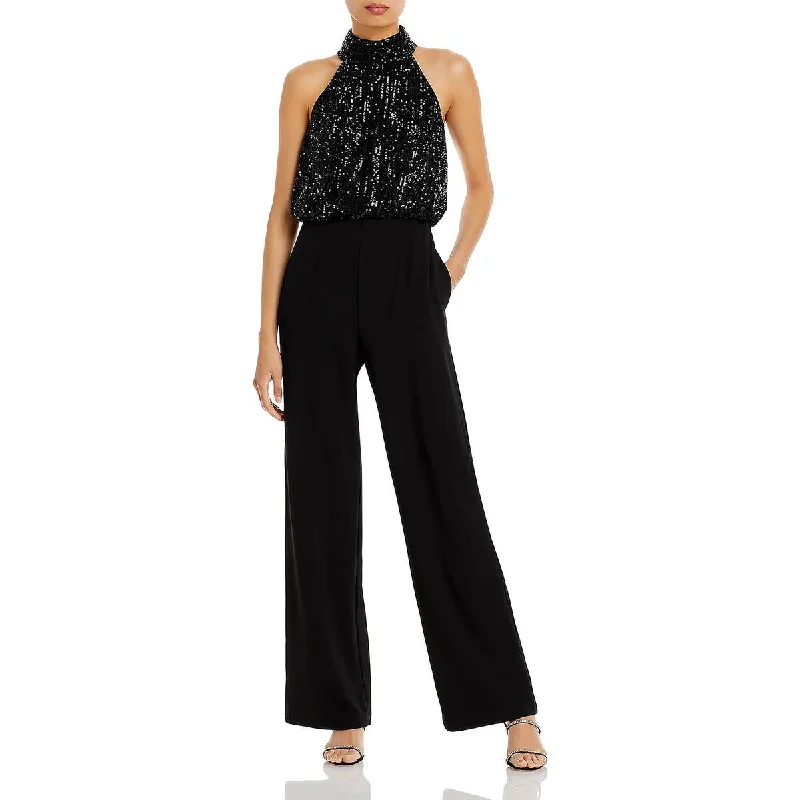 women's jumpsuits for travelEliza J Womens Sequined Halter Jumpsuit