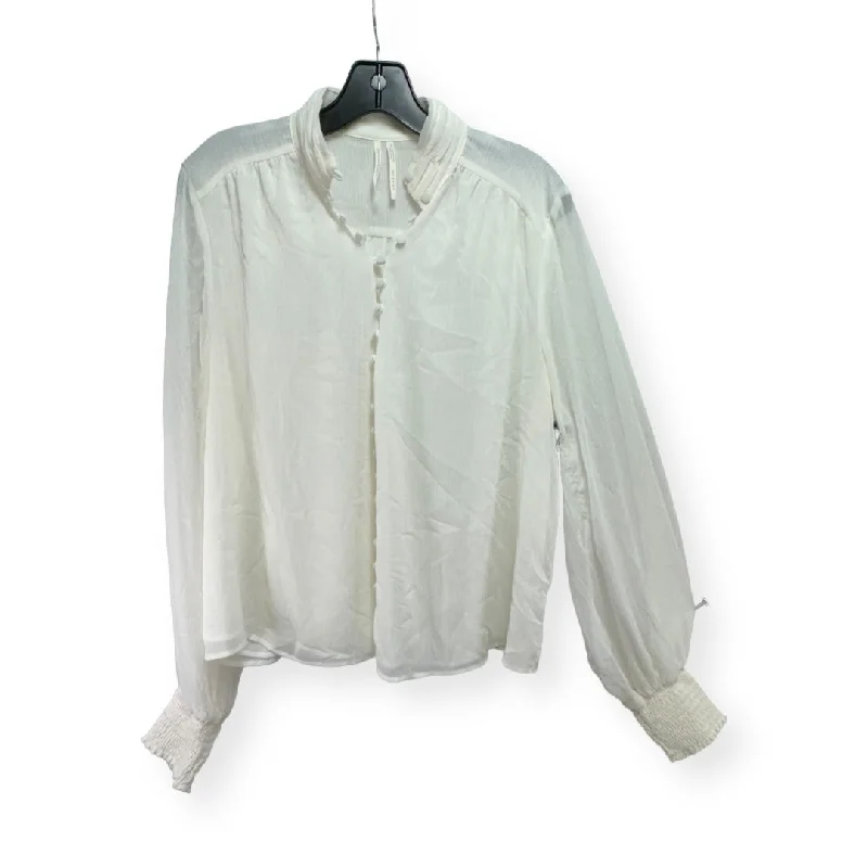 women's long sleeve tops for cocktail partiesTop Long Sleeve By Anthropologie In Cream, Size: 14