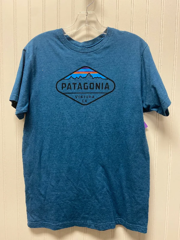 women's T-shirts for winterBlue Top Short Sleeve Patagonia, Size M