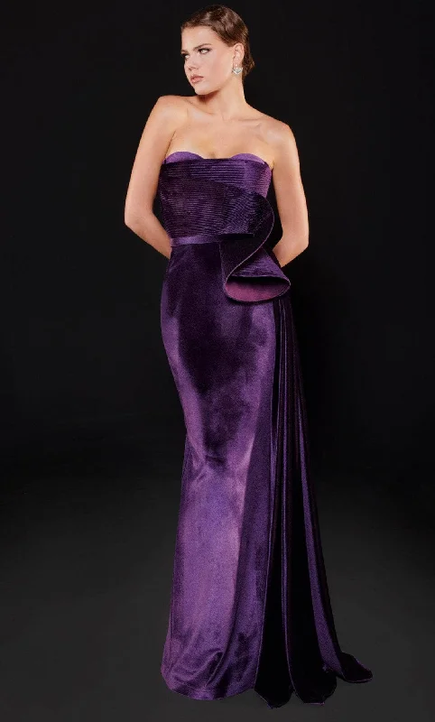 women's casual dressesMNM COUTURE N0520 - Sweetheart Velvet Evening Dress