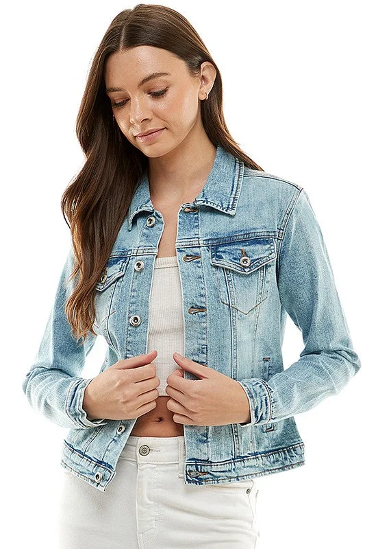 women's denim jeans for summerSpandex  Ladies  Casual Denim Jacket