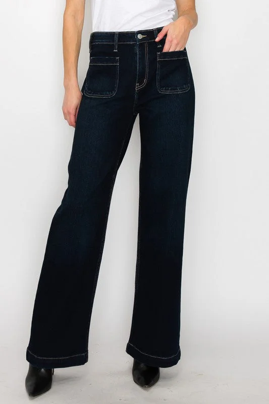 women's denim jeans with pocketsHIGH RISE MODERN WIDE JEANS