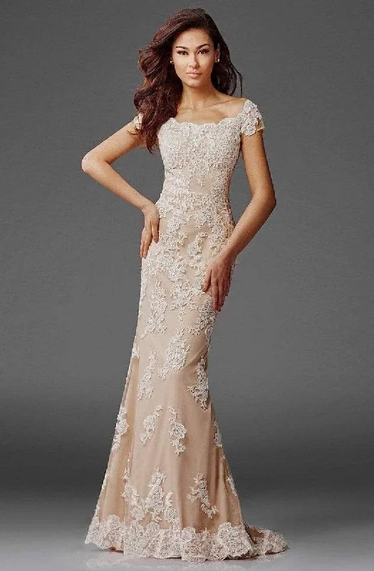 women's spaghetti strap dressesClarisse - M6417 Romantic Lace Bateau Evening Gown