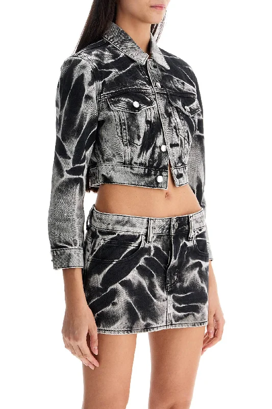 women's coats for those who want to make a fashion statementAlexander Wang Cropped Denim Jacket With Acid Wash