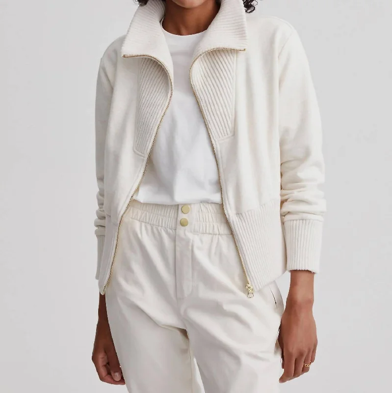 women's coats for relaxed weekendsAlisa Zip Thru Jacket In Ivory Marble