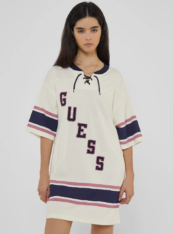 women's sheath dressesGuess Originals Beige Hockey Jersey Mini Dress