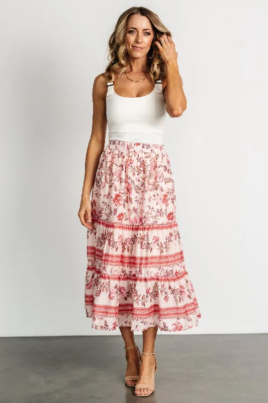 women's figure-flattering business skirtsMeg Skirt | Blush Multi