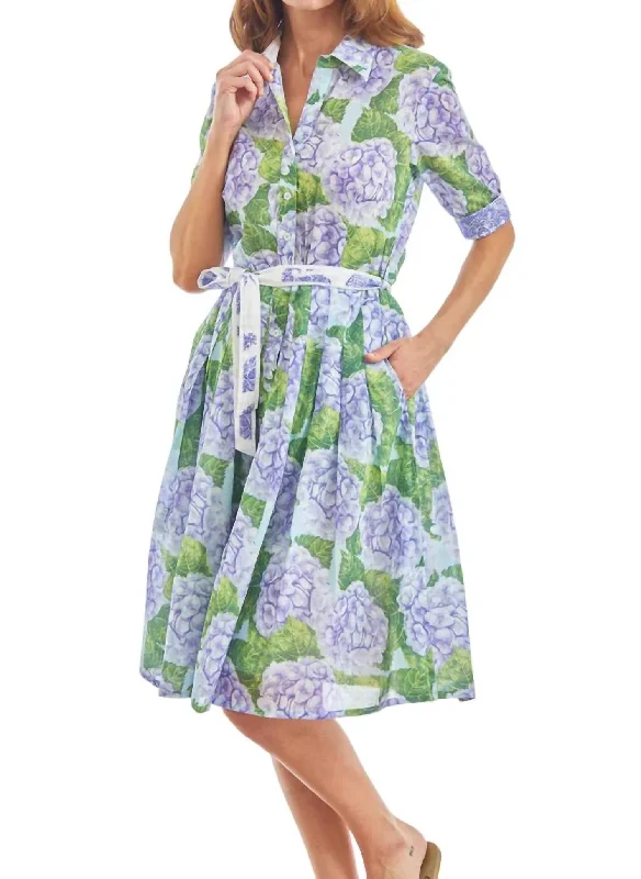 women's machine-washable dressesMrs Maisel Hydrangea Midi Dress In Lavender,spring Green