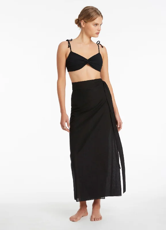 women's warm party skirtsJetset Tie Sarong - Black