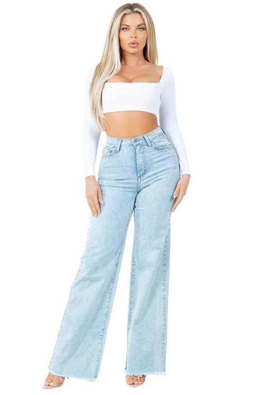 women's boyfriend denim jeansDenim flare jeans