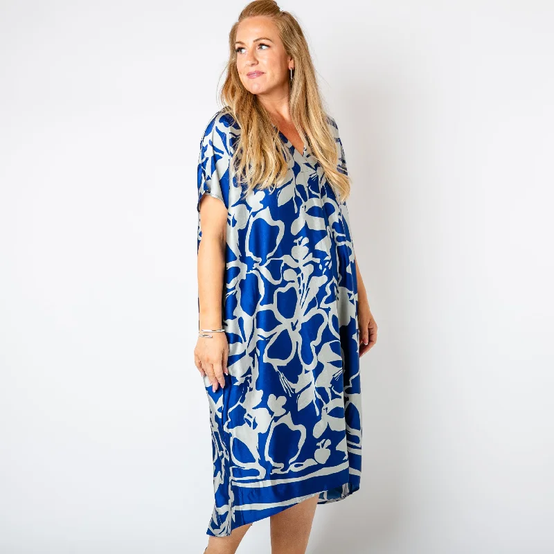 women's fitted skirtsFloral Satin Kaftan Dress