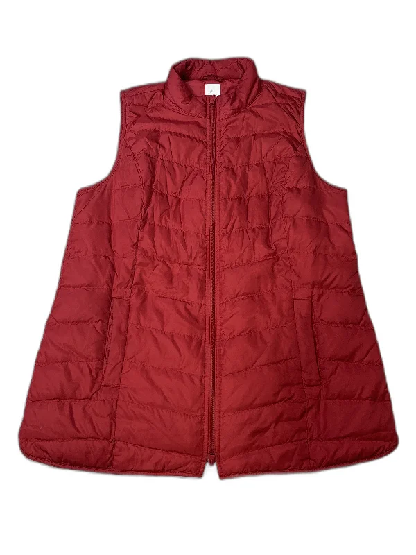 cozy women's coatsVest Puffer & Quilted By J. Jill In Red, Size: L