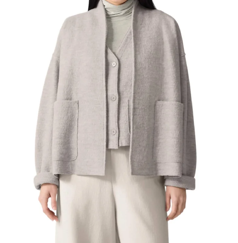 women's coats that offer both functionality and fashion-forward flairHigh Collar Jacket W/ Pockets In Dove