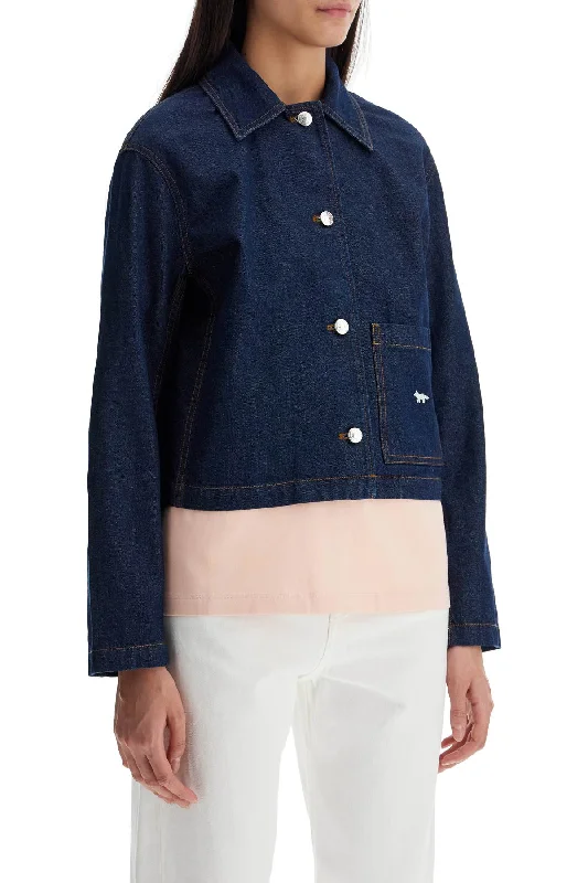 women's coats for boho-chic stylesMaison Kitsune Cropped Denim Jacket For Women