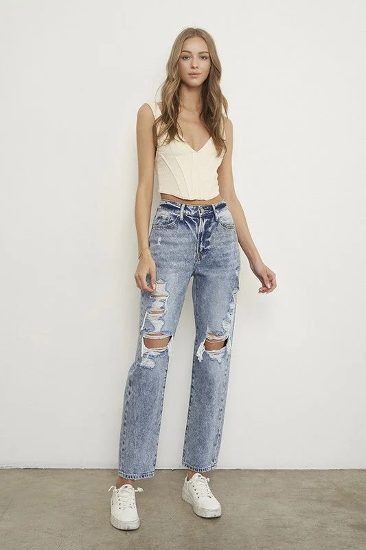 women's denim jeans for a comfortable fitSLIM BOYFRIEND JEANS