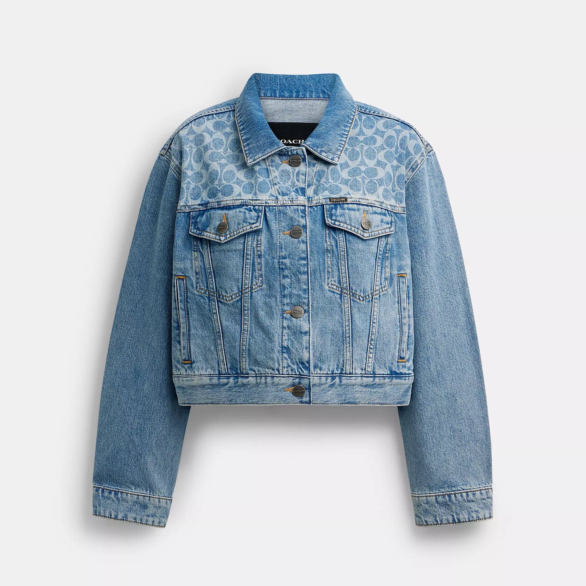 women's coats for statement-making outfitsCoach Outlet Denim Cropped Jacket