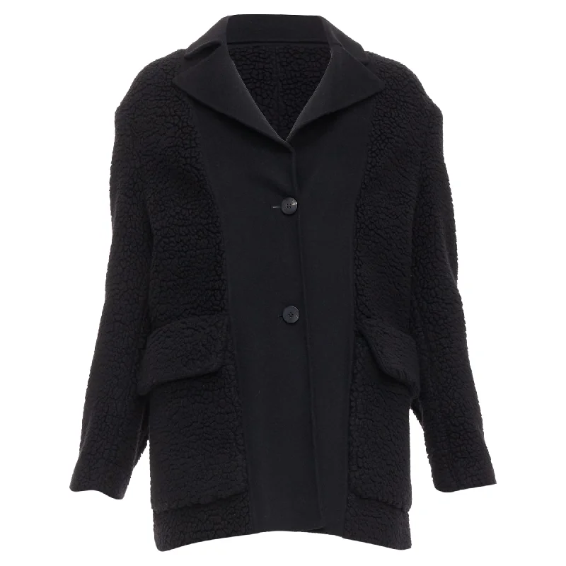 women's coats for business casual attireDior cashmere teddy textured pocketed coat