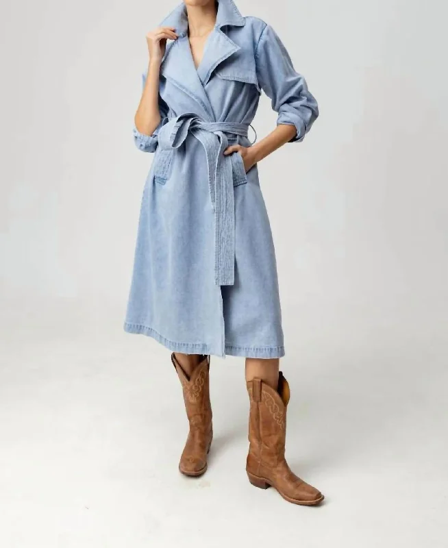 women's coats for those who appreciate timeless fashionMaxine Coat In Light Wash