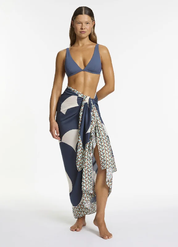 women's floral pleated skirtsAcacia Long Sarong - Steel Blue