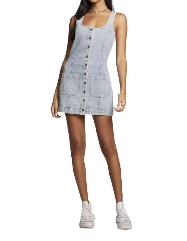 women's lace dressesMarci Mini Dress In Stonewash Denim