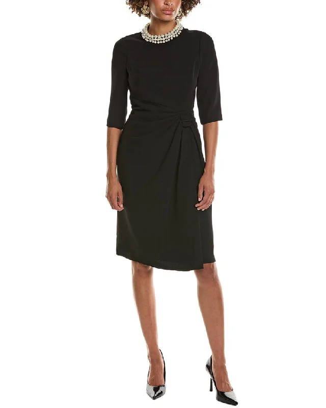 women's limited-edition dressesTeri Jon by Rickie Freeman Stretch Crepe Pearl Midi Dress