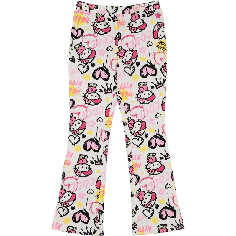 women's grey denim jeansFlared Hello Kitty Tights