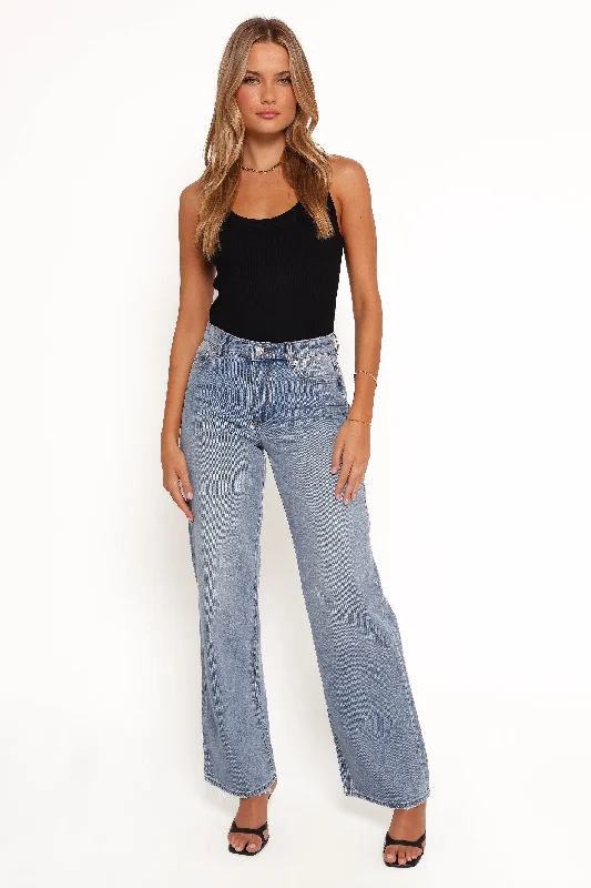 women's denim jeans for workoutsRollas Kate Baggy - 90s Blue