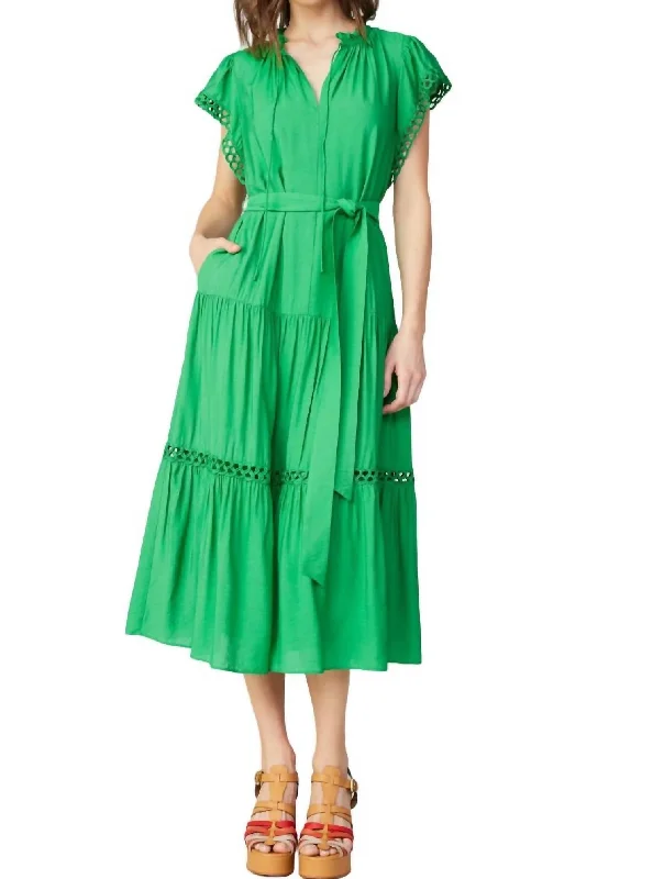 women's machine-washable dressesEmerald City Midi Dress In Green