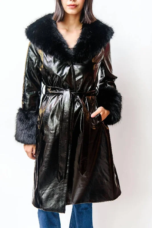 women's coats with belted waistsLibertango Coat In Black