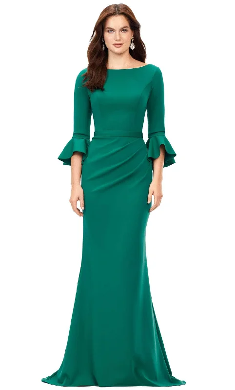 women's glam dressesAshley Lauren 11325 - Flutter Sleeves Bateau Neck Evening Dress