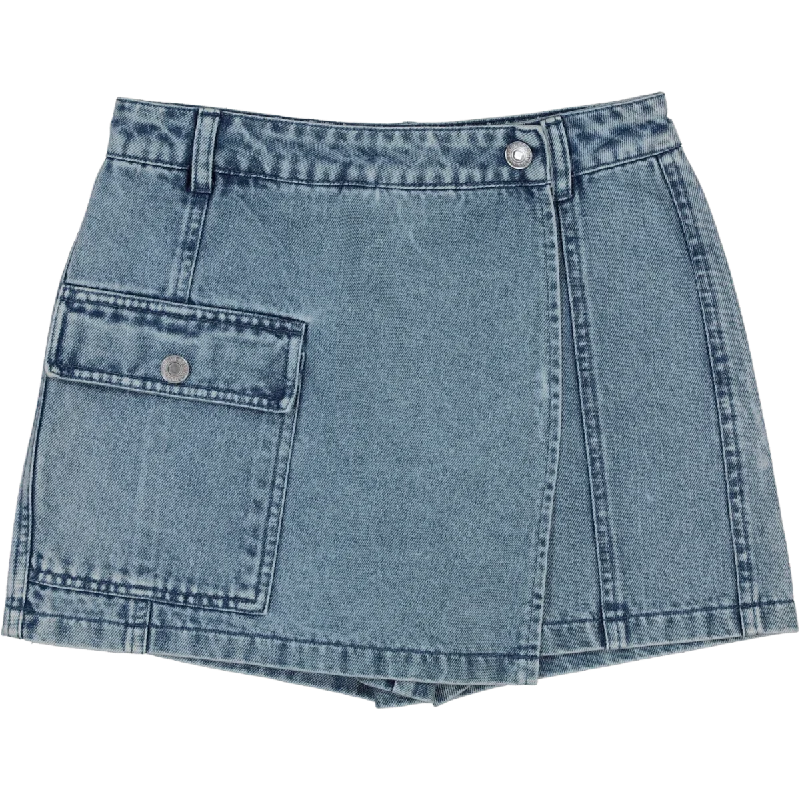 women's light denim jeansDenim Skort