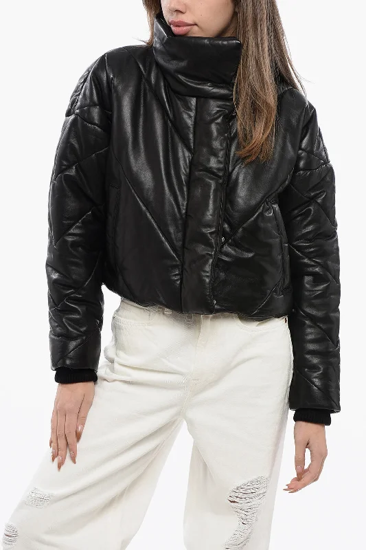 women's coats for smart casual looksAllsaints Cropped Quilted Leather Miyla Jacket