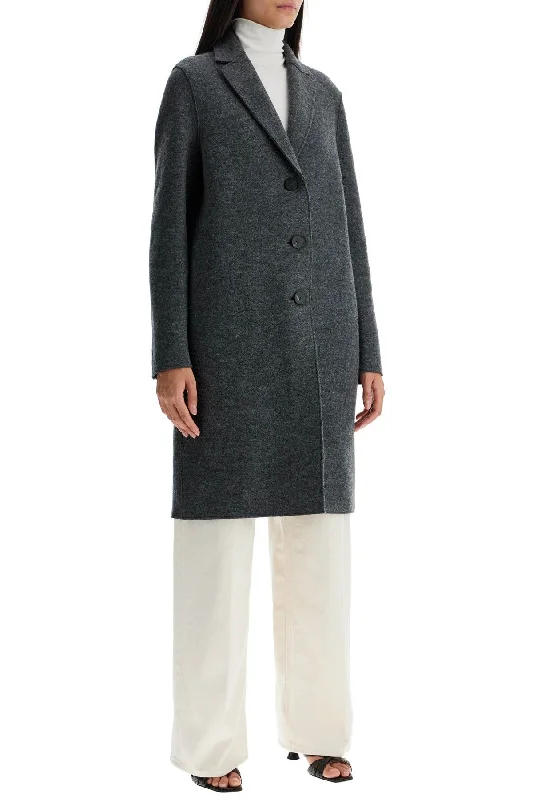 women's coats with floral printsHarris Wharf London Single-Breasted Wool Coat In Boiled