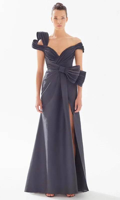 women's denim dressesTarik Ediz 98258 - Knotted Bow Evening Gown